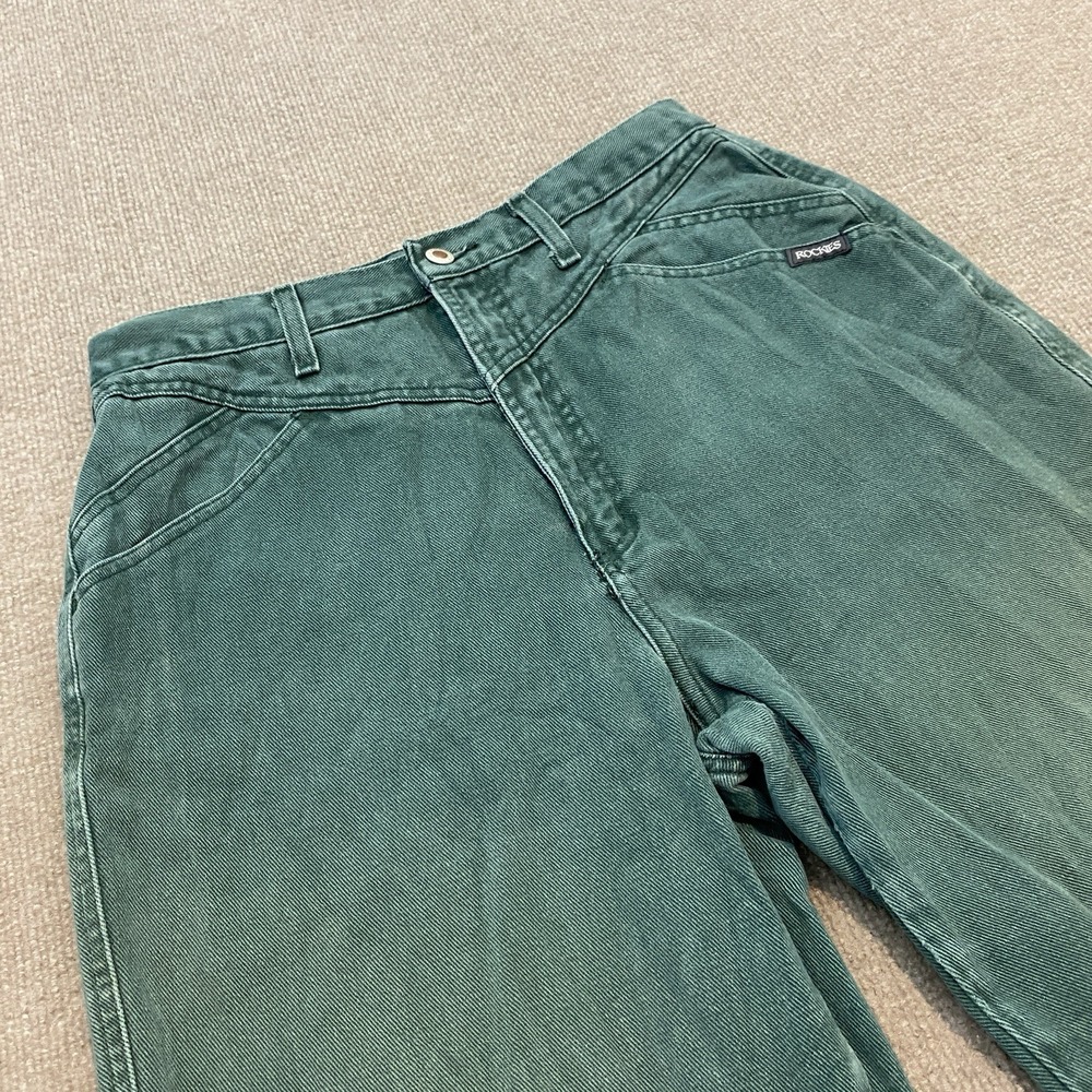 Vintage 90s Green High Rise Bareback Rockies Embellishe Size 15 Fits 31x34
